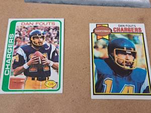 Lot of (2) Dan Fouts #14 Chargers QB Topps Football Collectors Cards