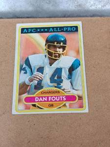 1980 Dan Fouts #14 Chargers QB Topps Football AFC All Pro Collectors Card