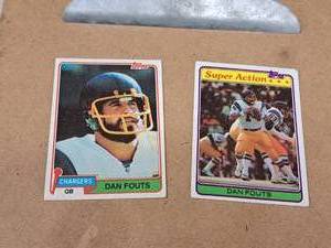 Lot of (2) 1981 Dan Fouts #14 Chargers QB Topps Football Collectors Cards
