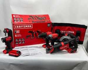 lot 128 image: Craftsman Power Tool Kit  6 Pack Combo Kit