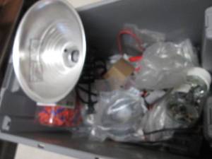 Grey Bin with Hardware & Electrical...