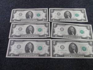 6 - $2 Bills Sequential Uncirculate...