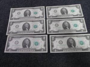 6 - $2 Bills Sequential Uncirculate...
