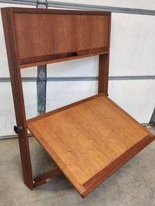lot 191 image: Awesome Wall Mounted Cherry Wood Art  Drafting Adjustable Angle Table
