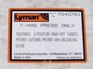 lot 206 image: Ammo Reloading Lyman T-Mag Press