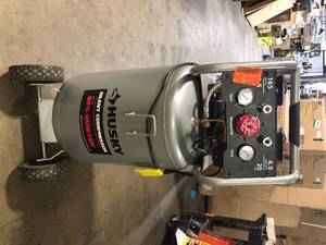 Husky 20 Gal. Vertical Electric-Powered Silent Air Compressor   Customer Returns See Pictures