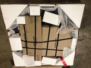 Molly Grey Round Dining Table by Steve Silver Customer Returns See Pictures