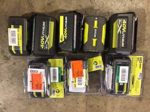 Lot of Ryobi 40V Batteries Various Sizes Models and Conditions   Customer Returns See Pictures