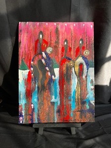 lot 64 image: Lot of Two Paintings and Black Easel