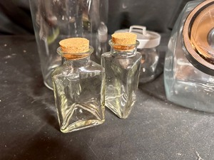 lot 112 image: 5 Glass Covered Canisters (Assorted)