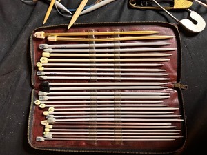 lot 143 image: Set of Knitting Needles with Case and Pins