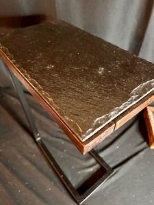 lot 146 image: C-Shaped Sofa Table with Slate Top