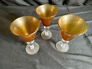 lot 84 image: 3 Artland Amber Goblets