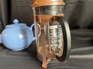 lot 236 image: Prestine England Teapot and Bodum French Press