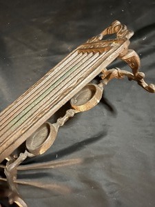 lot 255 image: Cast Iron Dish Warmer with Two Votive Candle Holders