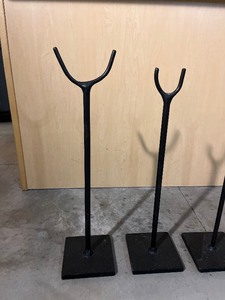 lot 290 image: Set of 4 Universal Iron Mask Metal Display Stands or Decorative Accents
