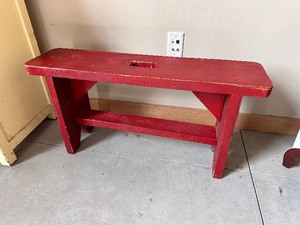 lot 202 image: Primitive Wood Red Bench