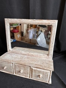 lot 149 image: Farm House Mirror Cabinent with 2 drawers