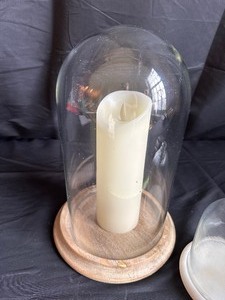 lot 179 image: Cloche Domed Candle Base, 1 Wood base & 1 Marble base