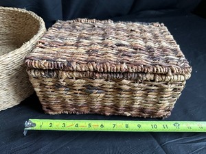 lot 190 image: Sea Grass Woven Bowl and Box