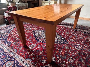 lot 1 image: Modern Pine Farmhouse Dining Table