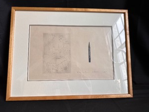 lot 14 image: Original Framed Pencil Drawing Titled Homage to Picasso by Internationally known artist John Rummelholf