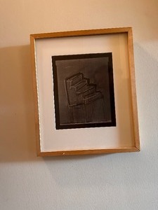 lot 30 image: Framed Original Pencil and Water Color Piece of Stairs on Black Background