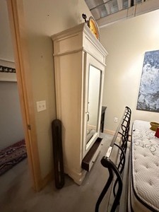 lot 59 image: Mirrored Arnoire with Front Door to Shelves and Drawer