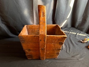 lot 6 image: Antique 19th Century Chinese Wooden Rice Basket