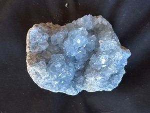 lot 308 image: Natural Blue Celestite Crystal Geode Quartz Cluster