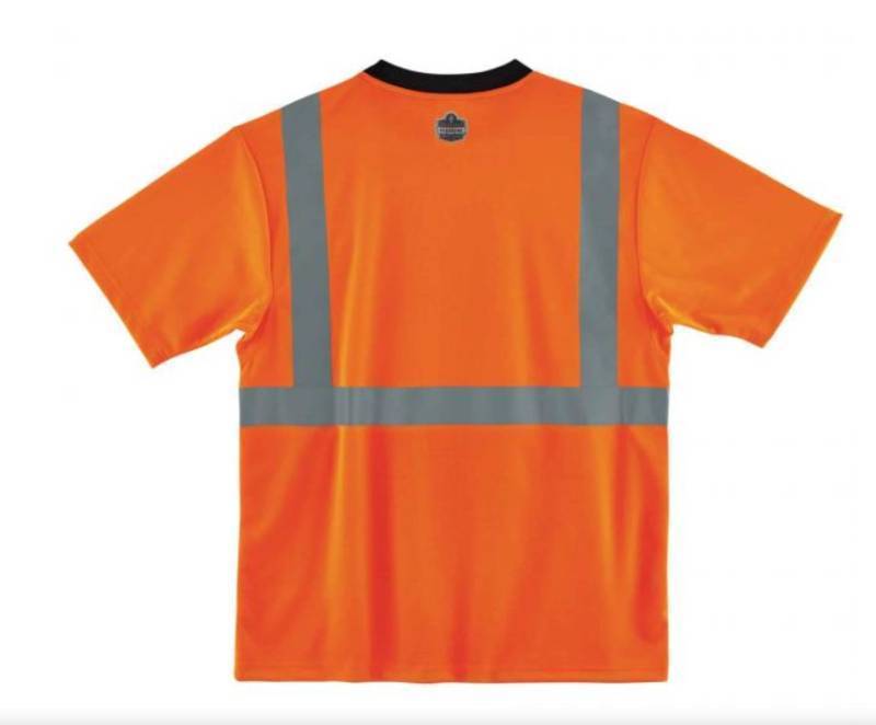 lot 820 image: NEW Ergodyne GloWear 8289BK Hi-Vis T-Shirt - Type R, Class 2, Black Front - Orange XL