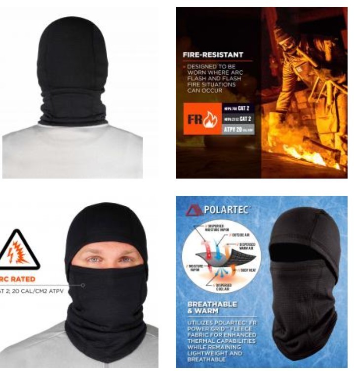 lot 821 image: NEW Ergodyne N-Ferno 6847 FR Balaclava Face Mask - Dual Compliant, NFPA 70E  NFPA 2112