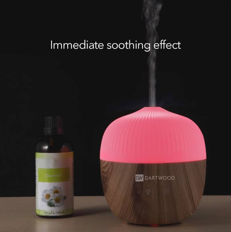 lot 934 image: Dartwood Mini Aroma Diffuser - Mini Aromatherapy Essential Oil Diffuser for Your Home (Wood Grain)