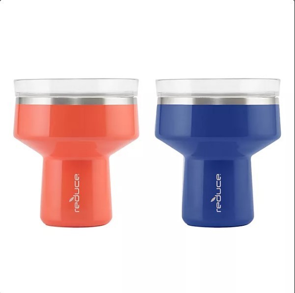 lot 372 image: NEW Reduce Vacuum Insulated Stainless Steel Saltini Tumbler (16 oz., 2 pk.) - Blue  Orange