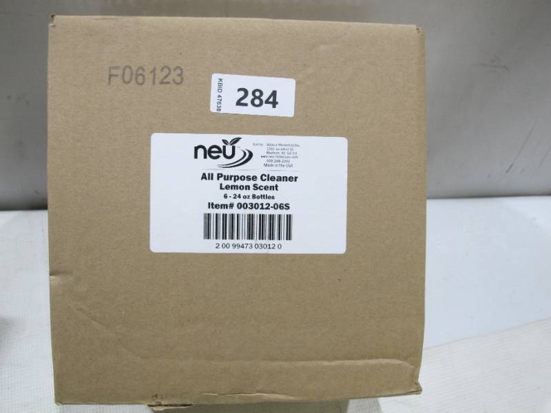 lot 447 image: NEW NEU Lemon Scent All Purpose Cleaner Spray 24 oz (Case of 6 Bottles)