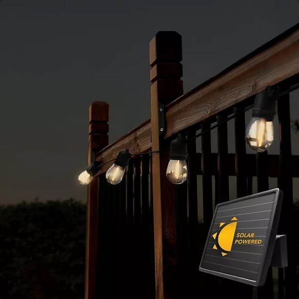 lot 427 image: NEW Members Mark 35 15-Bulb LED Solar String Lights - Warm White
