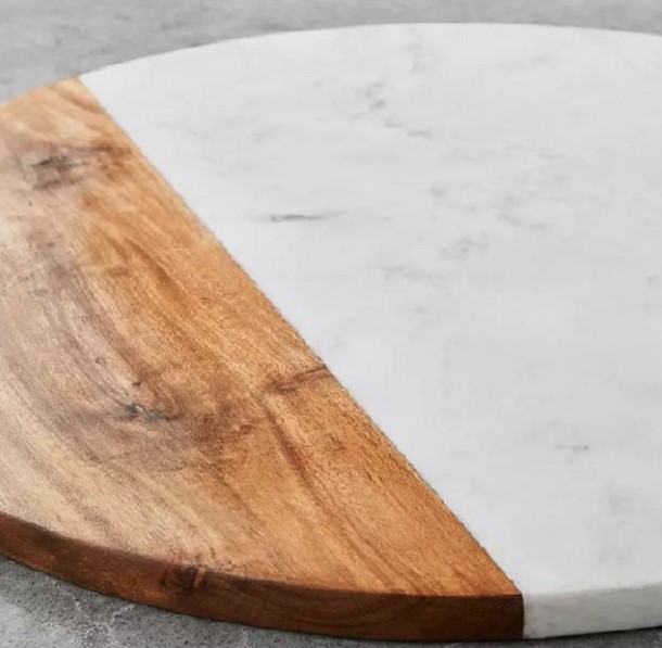 lot 290 image: NEW Members Mark Acacia Wood and Marble Serving Board