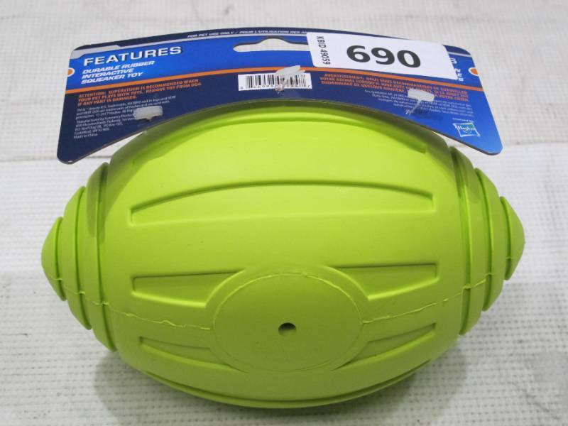 lot 311 image: NEW NERF Dog 7 in. Ridged Squeaker Football Dog Toy