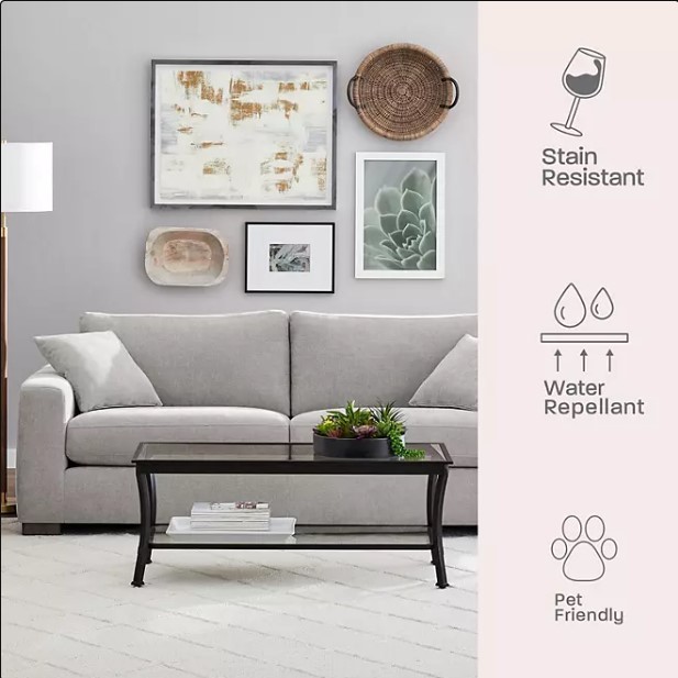lot 108 image: NEW Members Mark Transitional Fabric Sofa - Artic