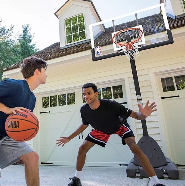 lot 107 image: Official NBA 54 Portable Basketball Hoop with Polycarbonate Backboard - Missing Hardware