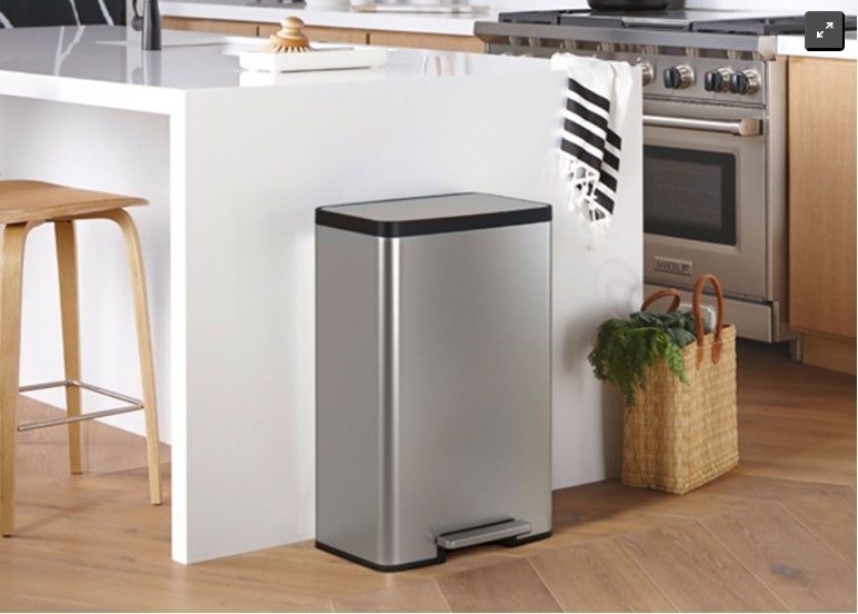 lot 213 image: Kohler 47L Step Trash Bin - USEDDent in Back