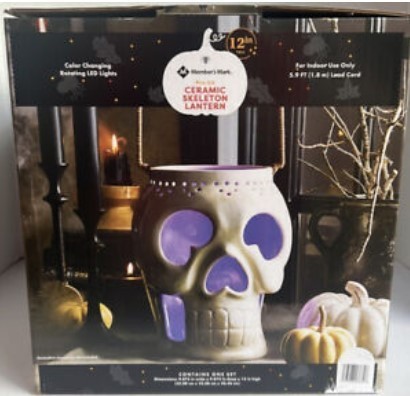 lot 220 image: NEW Members Mark Ceramic Skeleton Lantern - White