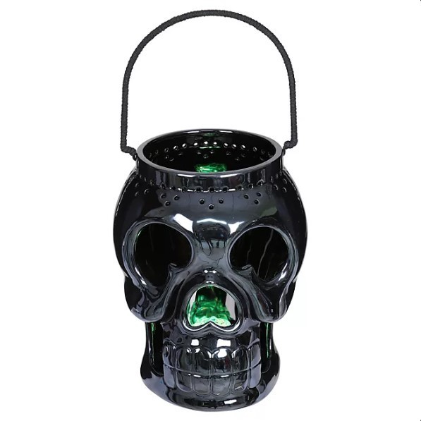 lot 221 image: NEW Members Mark Ceramic Skeleton Lantern - Black