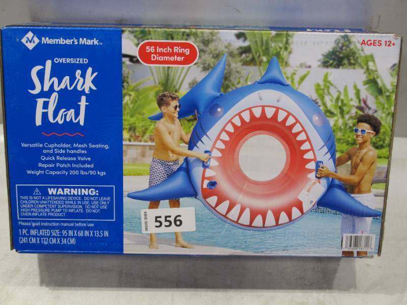 lot 250 image: NEW  Members Mark Oversized Inflatable Pool Float - Shark