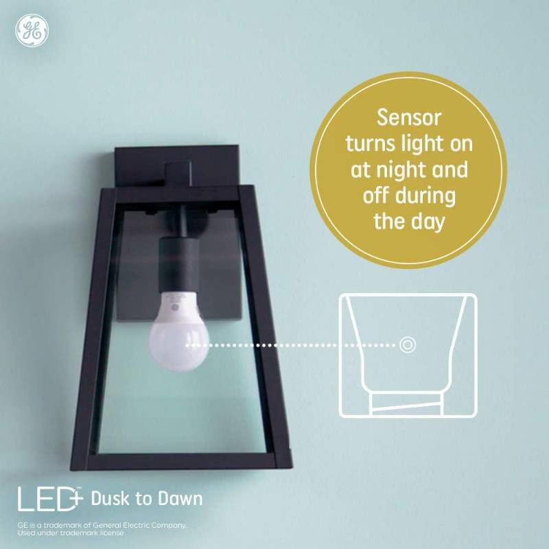 lot 258 image: NEW 2 Pack of GE Lighting LED Dusk to Dawn Outdoor Light Bulb, Soft White, Automatic OnOff Light Sensing A19 Light Bulbs
