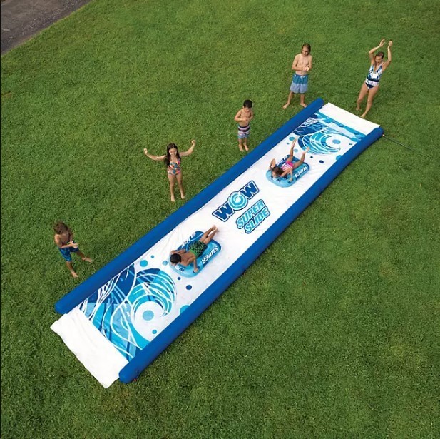 lot 153 image: NEW  Wow Sports Super Slide with Sprinklers, Blue - 26 feet long by 6 feet wide