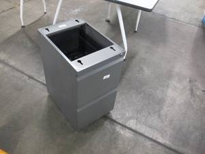 lot 131 image: Used 2 Drawer Under Desk Filing Cabinet - Gray