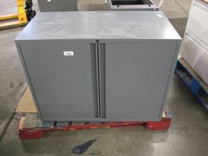 lot 132 image: Used 2 Door Under Desk Storage Cabinet - Gray