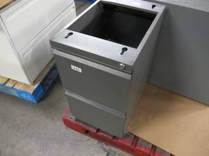 lot 133 image: Used 2 Drawer Under Desk Filing Cabinet - Gray