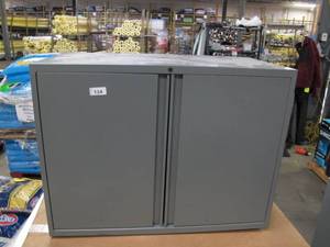 lot 134 image: Used 2 Door Under Desk Storage Cabinet - Gray